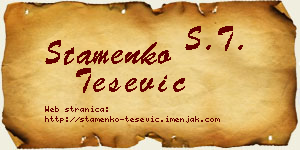 Stamenko Tešević vizit kartica